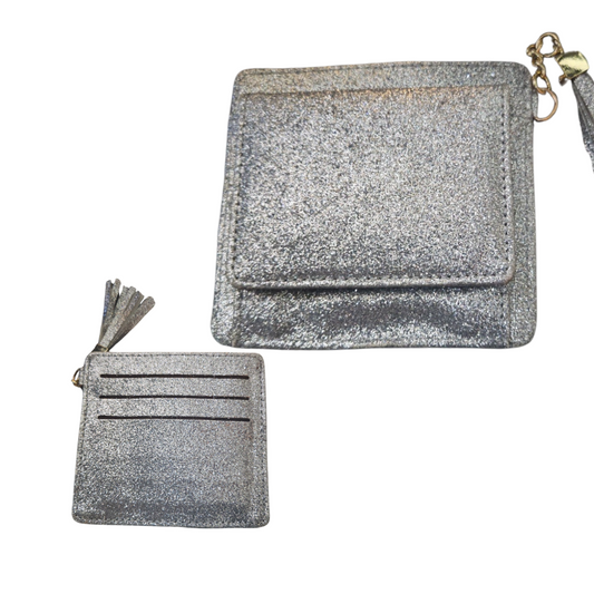 Shimmery Wallet Coin Purse - Silver