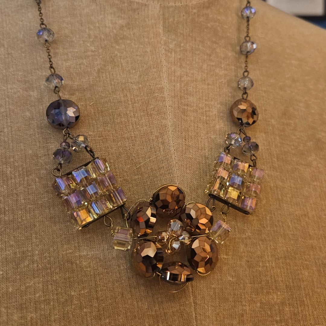 Smoky Crystal Iridescent Necklace