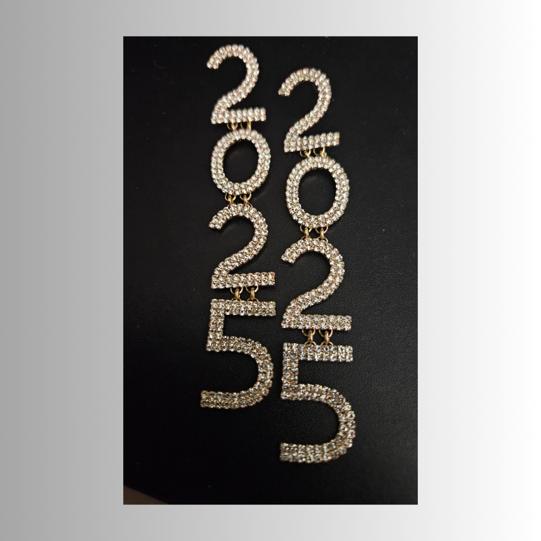 2025 Bling in the New Year Earrings Gold